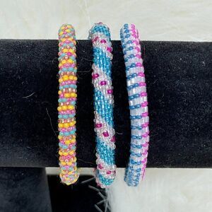 HAND CRAFTED in Nepal Beaded Bracelets (set of 3) #660